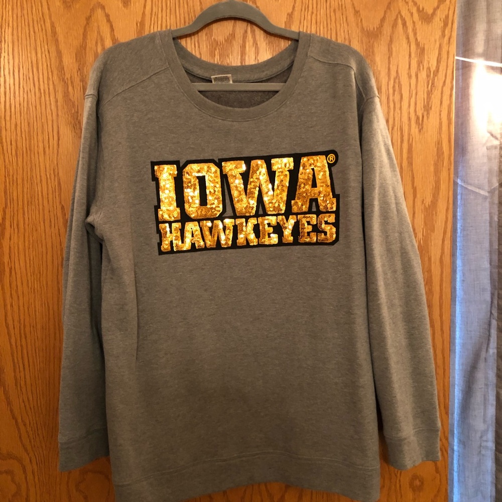 VS PINK Iowa Hawkeyes Sequin Crewneck